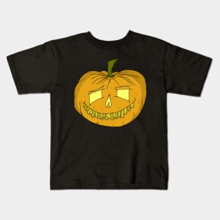 Halloween Jack O Lantern Evil Creepy Teeth Kids T-Shirt